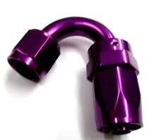 06 an 150 Degree Swivel hose end Show Polished Purple anodized Aluminum