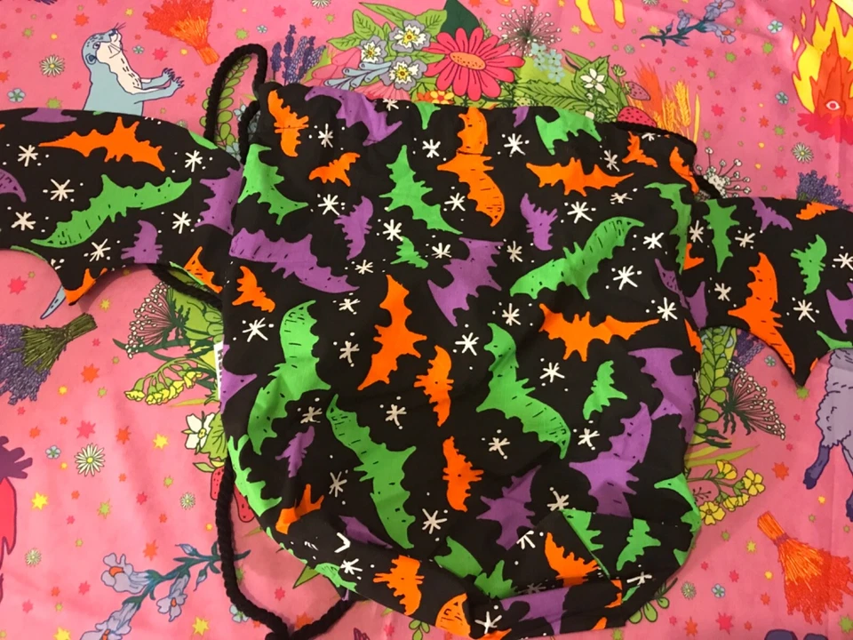 Lush Black Tote Bag 🍀 Fledermaus Rucksack Bat Tasche Canvas Bag 🌺 Stoffbeutel