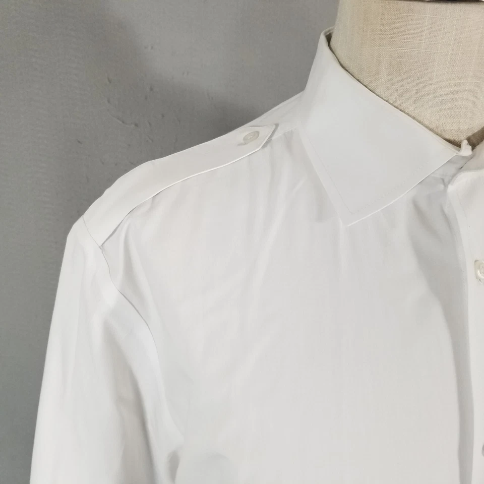 Camisa Uniforme Cintas Para Hombre Grande Blanca Manga Corta Aviador Policía Navegante Foto 4 de 4