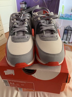 Nike Air Max 90 Essential - Wolf Grey / Challenge Red • KicksOnFire.com