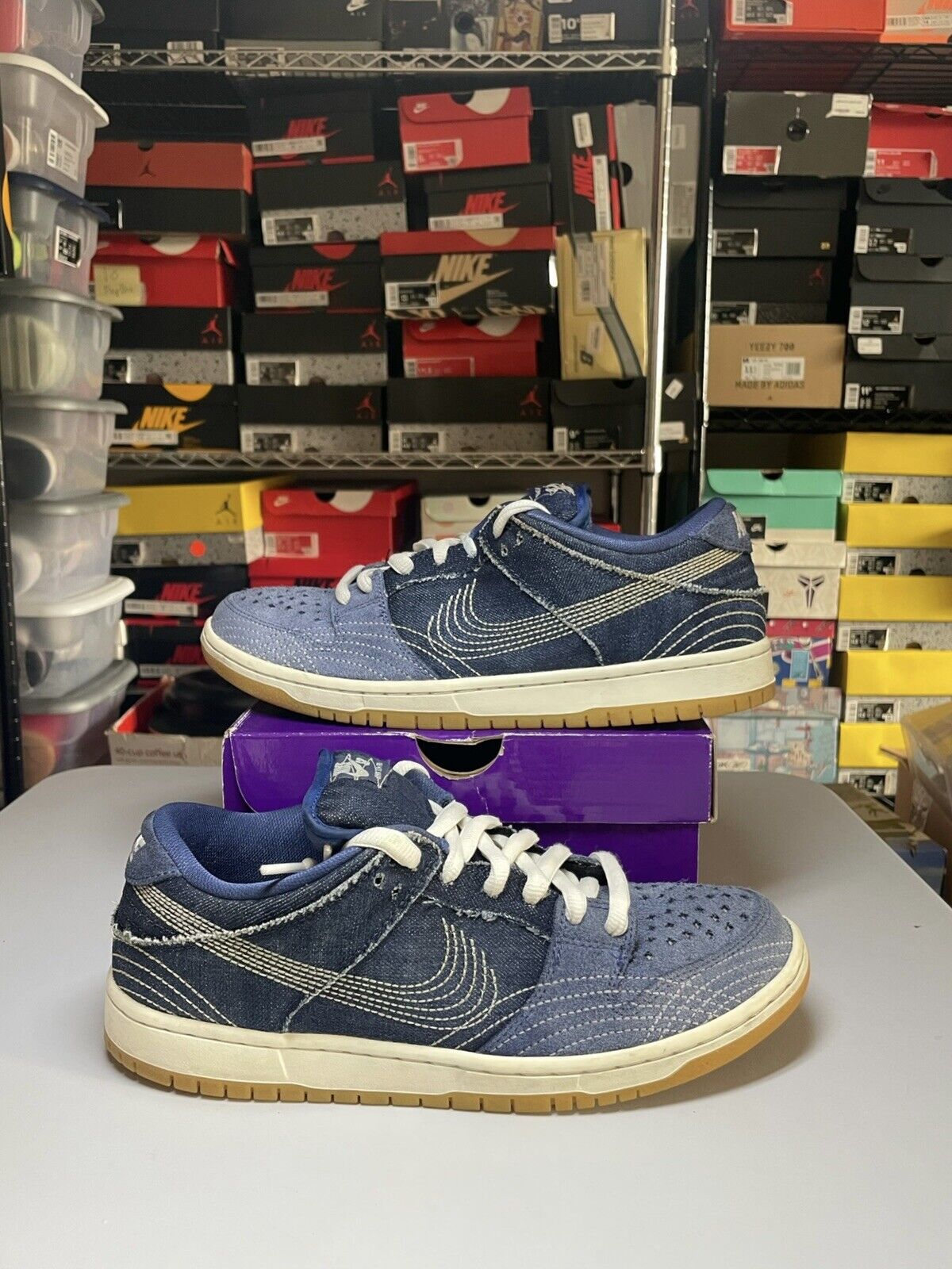 Capitán Brie Penetrar hierba Nike SB Dunk Low Pro PRM Sashiko Pack Denim Mystic Navy Blue CV0316-400 Men  10.5 | eBay