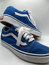 Vans Off The Wall Skate Sneakers Shoes Blue White Stripe Mens 7 Womens 8.5