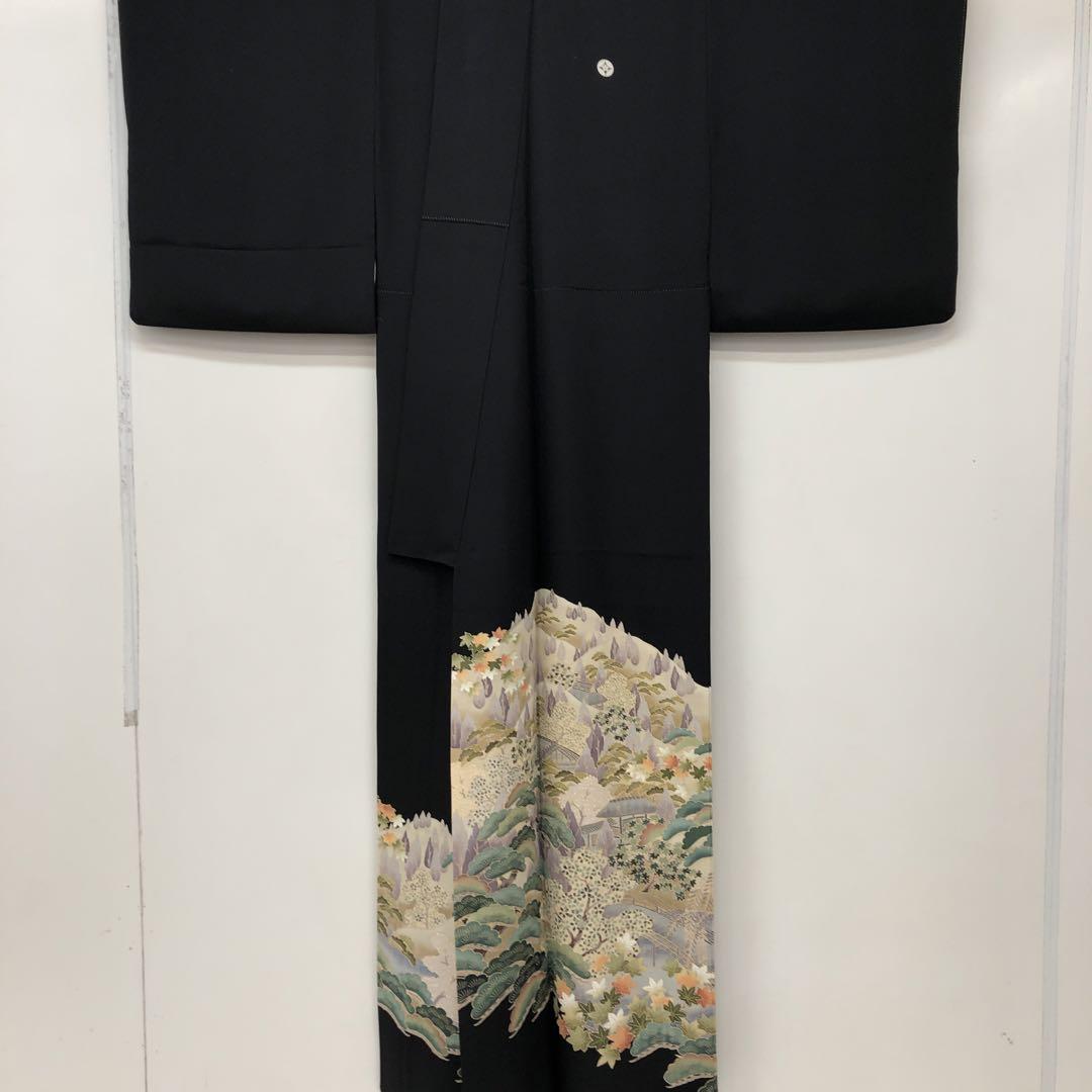 JAPANESE KIMONO KUROTOMESODE PURE SILK VINTAGE ANTIQUE Z5704 | eBay