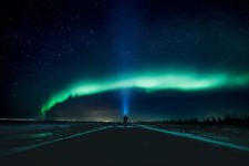 Landscape dark iceland aurorae night flashlight long Custom Gaming Mat Desk