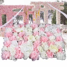 6pcs Artificial Flower Wall Panel Rose Hydrangea Wedding Party Venue Decoration