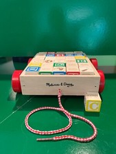 Melissa  Doug Number Letter Picture Wooden Blocks Pull Behind