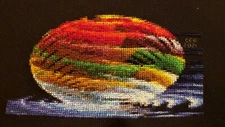 3D Oval Abstract Hand Stitched Finished Completed Cross Stitch UNFRAMED Wall Art