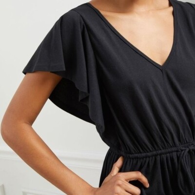 tiered ruffle silk mini dress anthropologie By Anthropologie Tiered Ruffle Silk Mini Dress