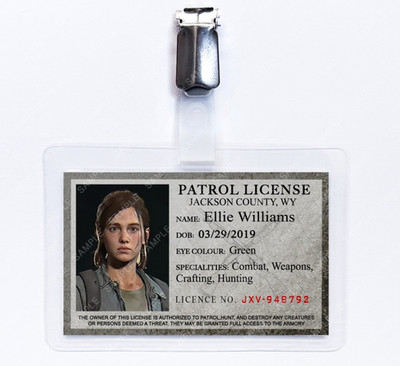 The Last Of Us Ellie ID Card Badge Prop Cosplay Costume Clicker Halloween