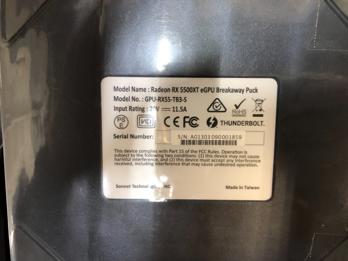 Sonnet eGPU Breakaway Puck RX 5500 XT System for sale online | eBay