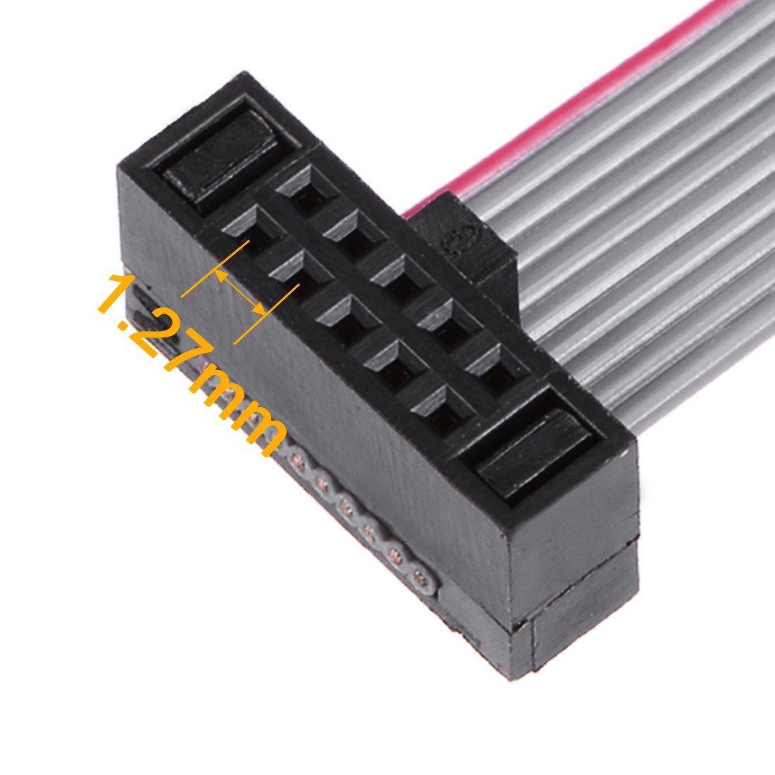 2Pcs IDC 10 Pin Connector Flat Ribbon Cable Female 20cm 1.27mm Pitch