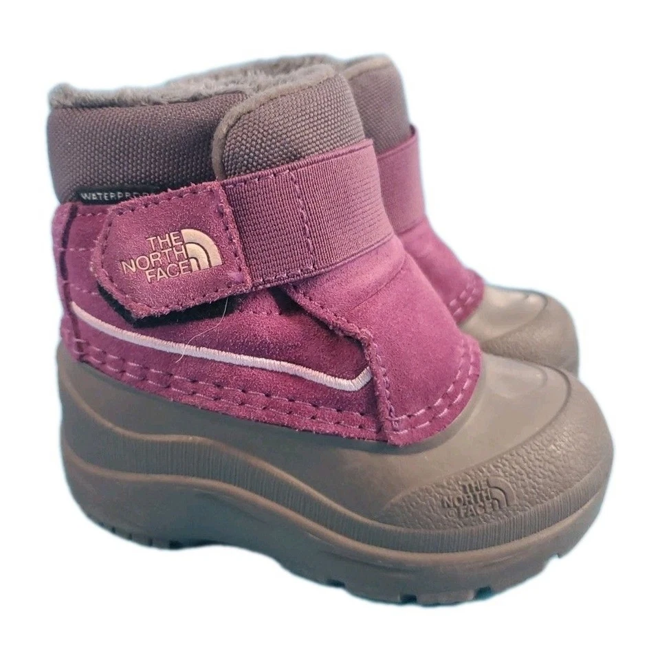 The North Face Toddler  Sz 6 Kids Alpenglow Waterproof Rubber Boots Grey Violet - Image 2 of 4