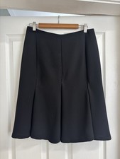 Zara Woman Lines Black Knee Length Skirt.  Size Eur 40 (uk 12 Approx)