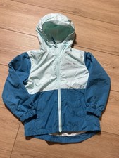Eddie Bauer Kids Hooded Colorblock Windbreaker Jacket XS 5/6 Blue White