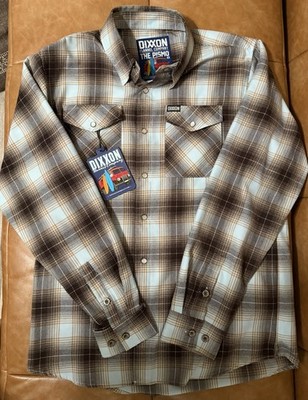 Dixxon Flannel Company The Pismo 1.0 Brown/White/Gray Plaid Flannel  Mens M 