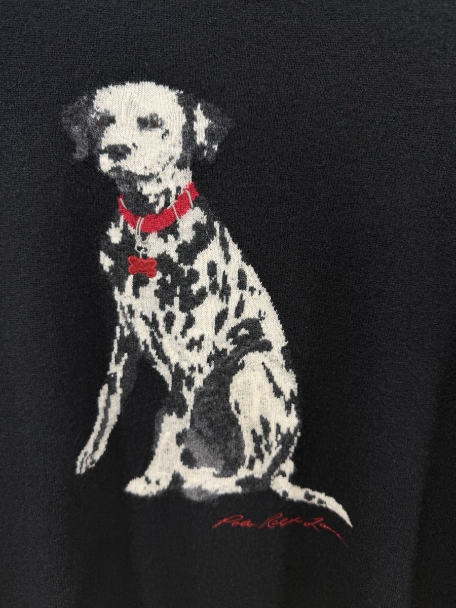 【Special】RALPH LAUREN アニマル柄 Polo Ralph Lauren Dalmatian Intarsia Cashmere Sweater Mens M Black