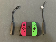 Nintendo Switch Joy-Con Controllers Neon Pink Neon Green with Grip OEM W/Joy Con