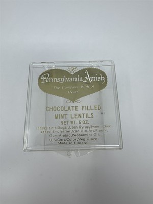 Vtg Pennsylvania Amish Empty Candy Box Chocolate Mint Lentils Made in Finland
