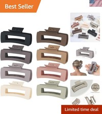 8Pcs Large 4.1-Inch Square Matte Hair Clips - Chic Strong Hold for All Hair