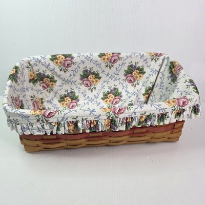 Longaberger 1996 Mother's Day Vanity Basket w/Liner 14'' x 5''