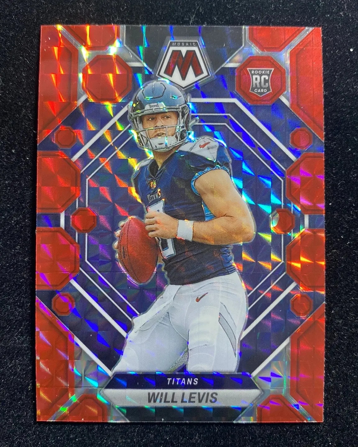 2023 Panini Mosaic Rookie Red Mosaic #377 Will Levis RC Tennessee Titans -GL12
