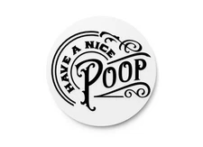 NicePoop 3D Printed Wall Sign - Black Embossed Text on White PLA