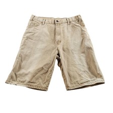 Dickies Shorts Mens 34 Beige Canvas Chino Relaxed Fit Workwear Y2K Carpenter
