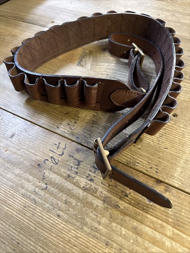 12 Gauge Bohrung Patrone Schwerlast braun Leder Schießgürtel Taille 32"-56" 12G