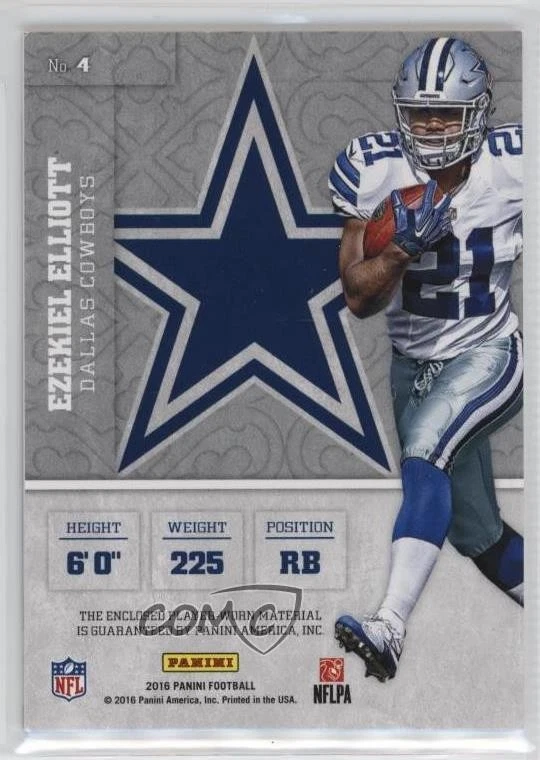 2016 Panini Squires Jerseys Ezekiel Elliott #4 Rookie RC - Image 2 of 2
