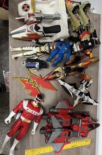 Mixed Power Rangers Lot Vehicles Parts Figures Weapons Vintage