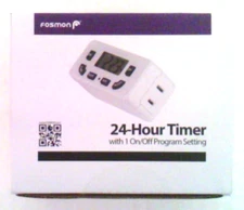 Fosmon~125V/15A/60Hz~24-Hour~Programmable~Digital~Timer~Single Polarized Outlet