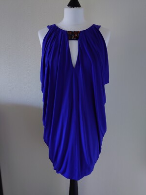 BCBG Max Azria Kleid Gr. S lila Glitzersteine Ballonschnitt