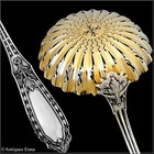 Bergeron French Sterling Silver 18k Gold Sugar Sifter Spoon, Renaissance