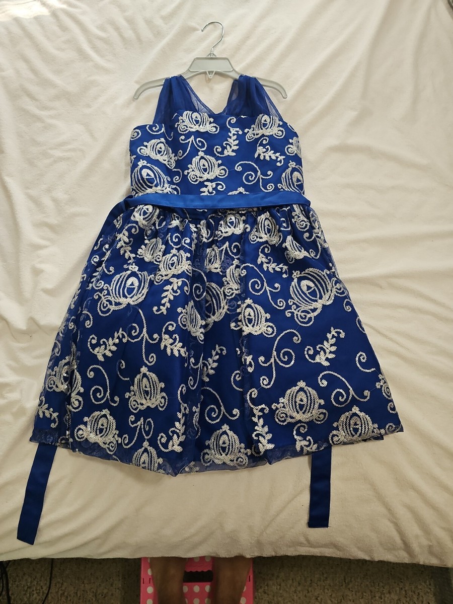 Disney Princess Disney Store Cinderella Girls Gown Blue And Silver Size 7-8  | eBay