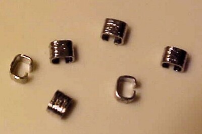 Set-of-6 FANCY 1/8'' BUCKLE KEEPERS for 1:9 Scale Model Horse Tack - SILVER-TONED