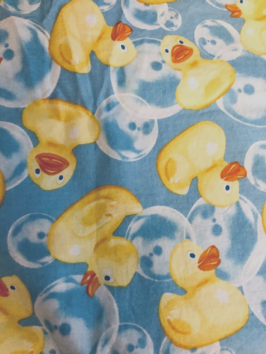 VTG Novelty Yellow Rubber Ducky & Bubbles Toss Print