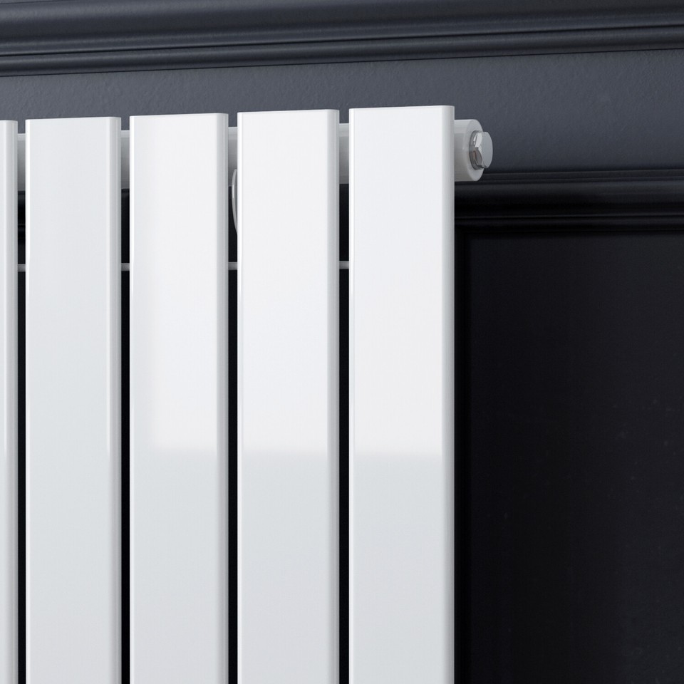 Lux Heat White Flat Vertical Double Panel Designer Radiator 1600mm (H) X 420mm (W-1124477