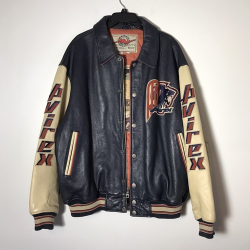 Vintage Avirex Two Tone Leather Varsity 