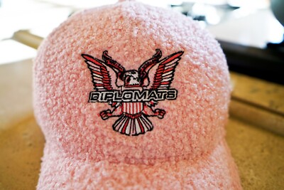 Diplomats Logo, Camron, Harlem New York 2000s Embroidered Fur Pink