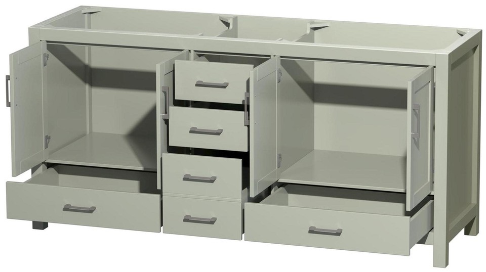 Wyndham Collection WCS141472DSXXMXX Sheffield 71" Double Dark Gray