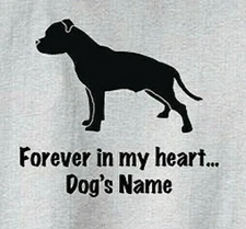 Pit Bull Dog Forever in my heart w/ name Pillow choice  Cropped or uncropped ear