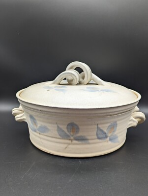Large Art Pottery Lidded Casserole Signed Halperin