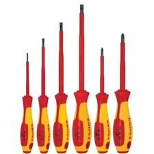 Knipex 6pc Insulated Screwdriver Set Phillips Flat Slotted 1000V 9K989833US
