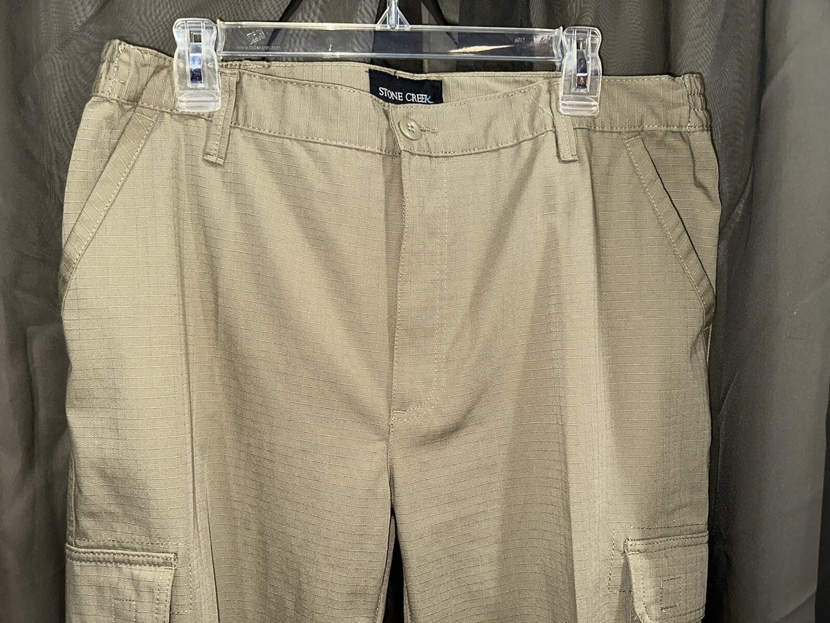 【STONE 】CARGO PANTS 29 Military Green Regular-tapered-fit cargo pants with