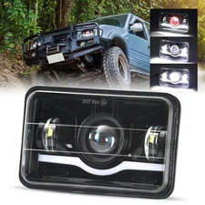 1PCS 4x6" inch LED Headlights DRL Hi/Lo For 1982-1987 Buick Regal Chevy Camaro