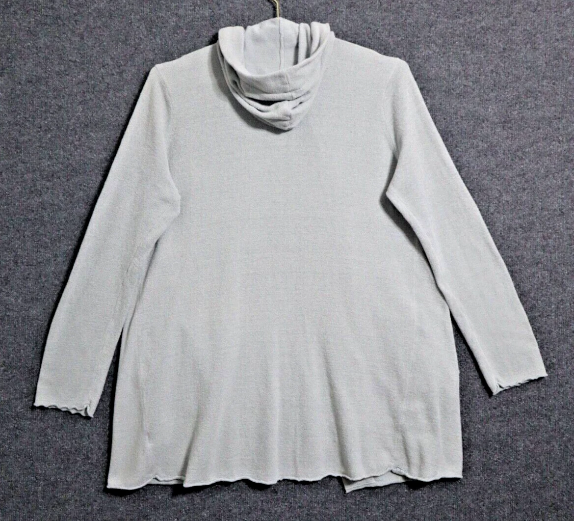 VETEMENTS Cardigan donna Barefoot Dreams grande grigio accogliente chic leggero con cappuccio Lagenlook euro