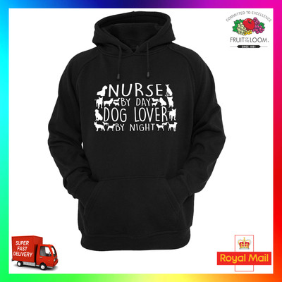 Nurse By Day Dog Lover By Night Hoodie Funny Xmas Cute Pet Puppy Heart Mini