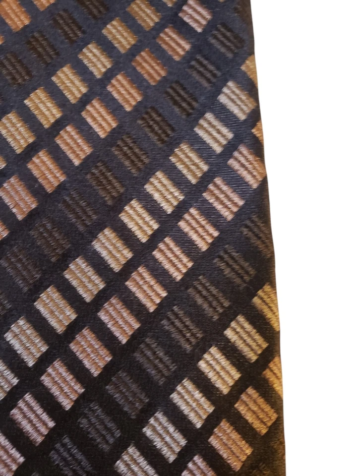 Nuevo con etiquetas Corbata Giorgio Armani Para Hombres Diseñador Lujo Marrón Geométrico Businesscore Foto 2 de 4