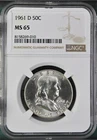 1961-D 50C  Franklin Half Dollar NGC MS65  8158269-010