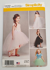 Simplicity Pattern 1122 Child's Tulle Skirt Length Variations Size: 3, 4, 5, 6